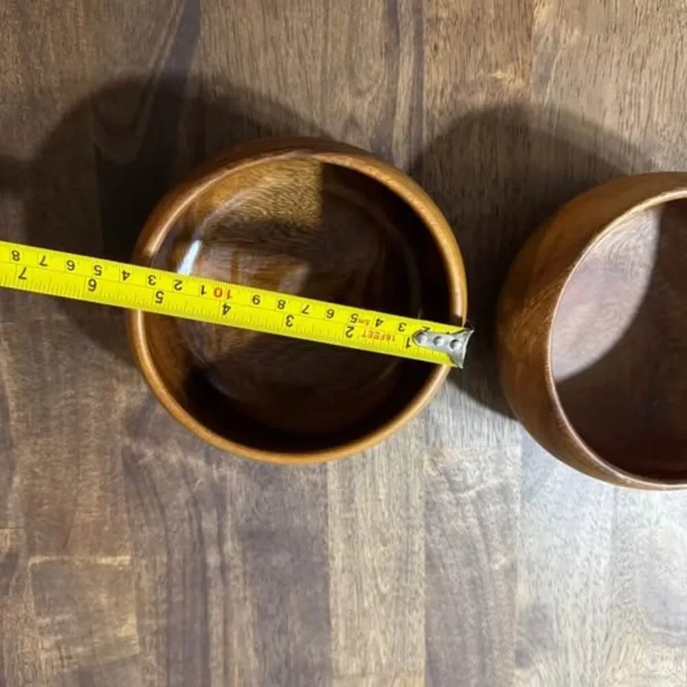Pacific Merchants Acaciaware Solid Acacia Wood Calabash Bowls – Set of 2